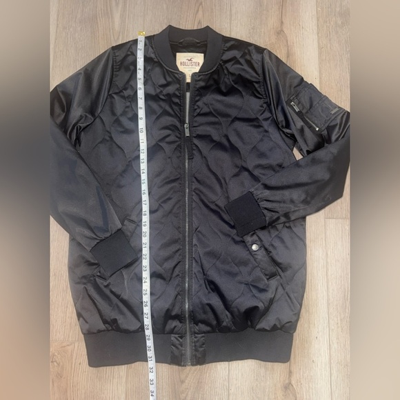 Hollister Black Bomber Jacket Varsity Style 🍷 - Picture 5 of 10